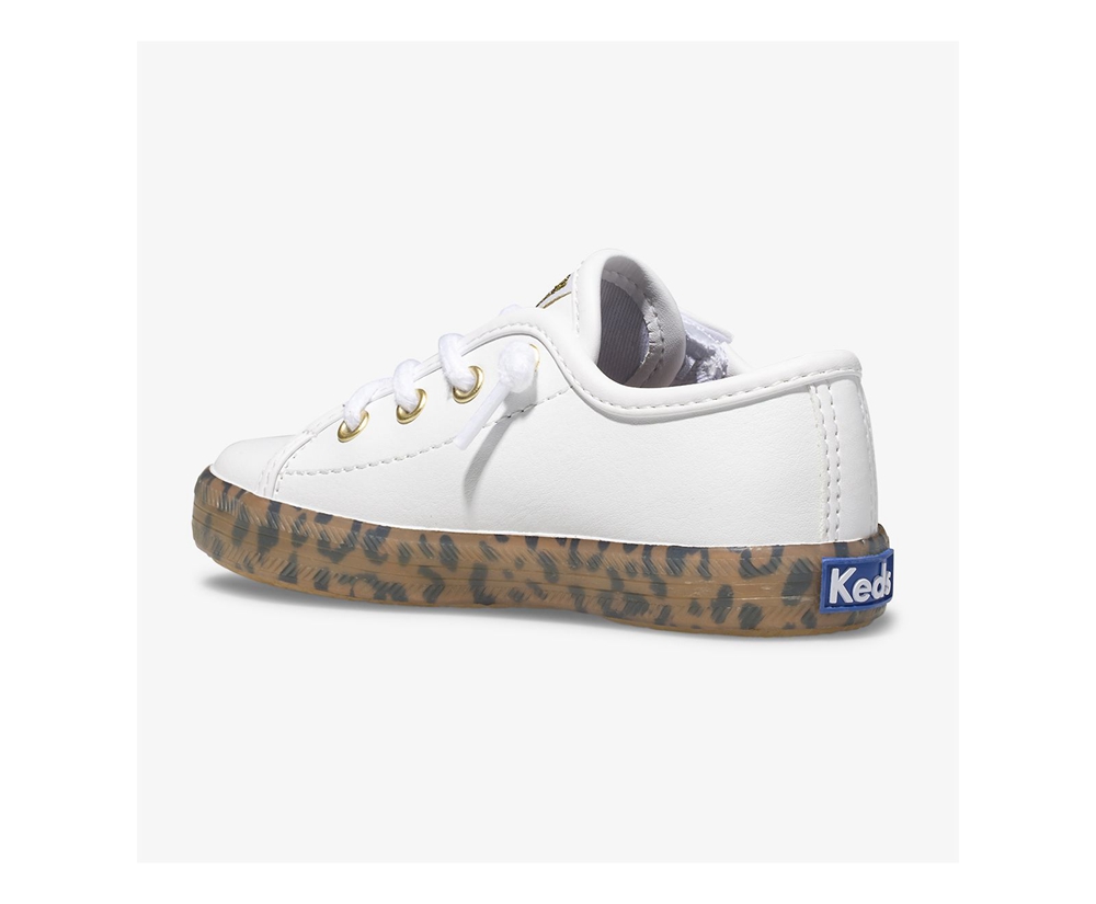 Zapatillas Keds Niños Blancas - Kickstart Leopard Foxing Jr. - 524-DRKMTJ